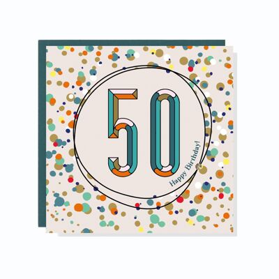 Age 50 Confetti + Sprinkles Card