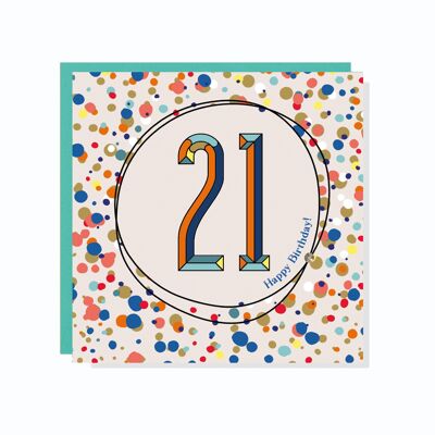 Confeti de 21 años + tarjeta Sprinkles