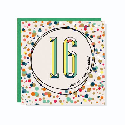 16 años Confeti + Tarjeta Sprinkles