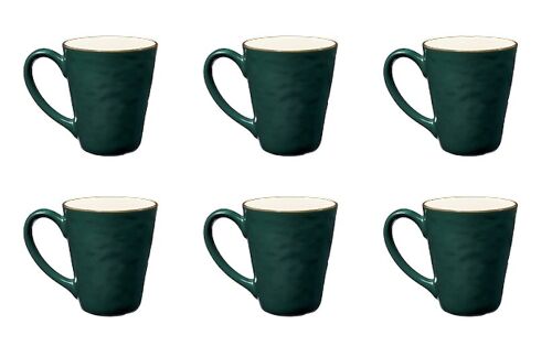 Green Mugs - Set of 6 -