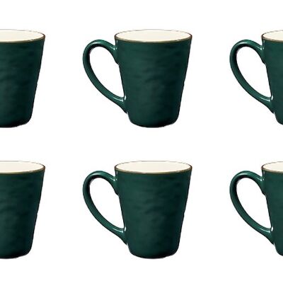 Green Mugs - Set of 6 -