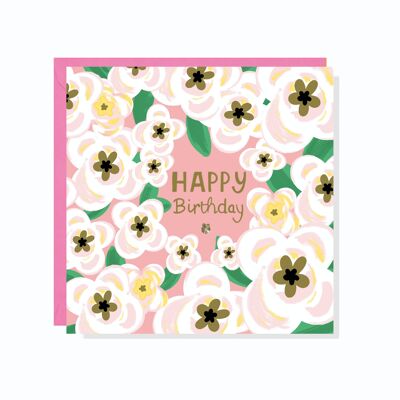 Carte florale d'anniversaire