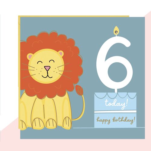 Age 6 Lion Card
