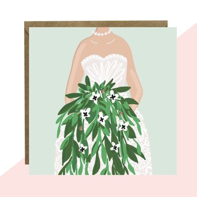 Braut & Blumenstrauß Hochzeitskarte