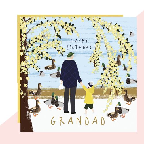 Feeding the Ducks with Grandad Birthday Card