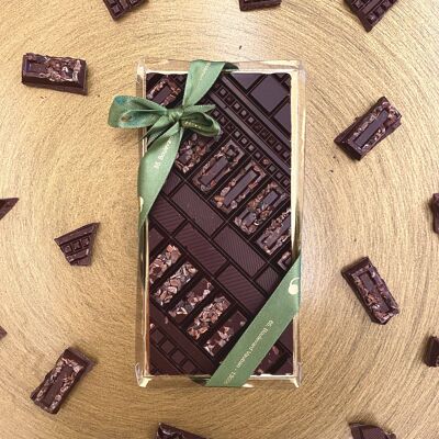 Tavoletta di cioccolato fondente 80% - Inclusione di granella di cacao