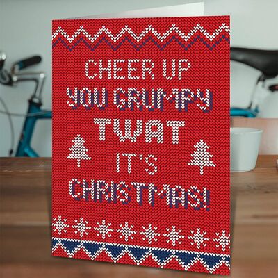 Grumpy Twat Rude Christmas Card