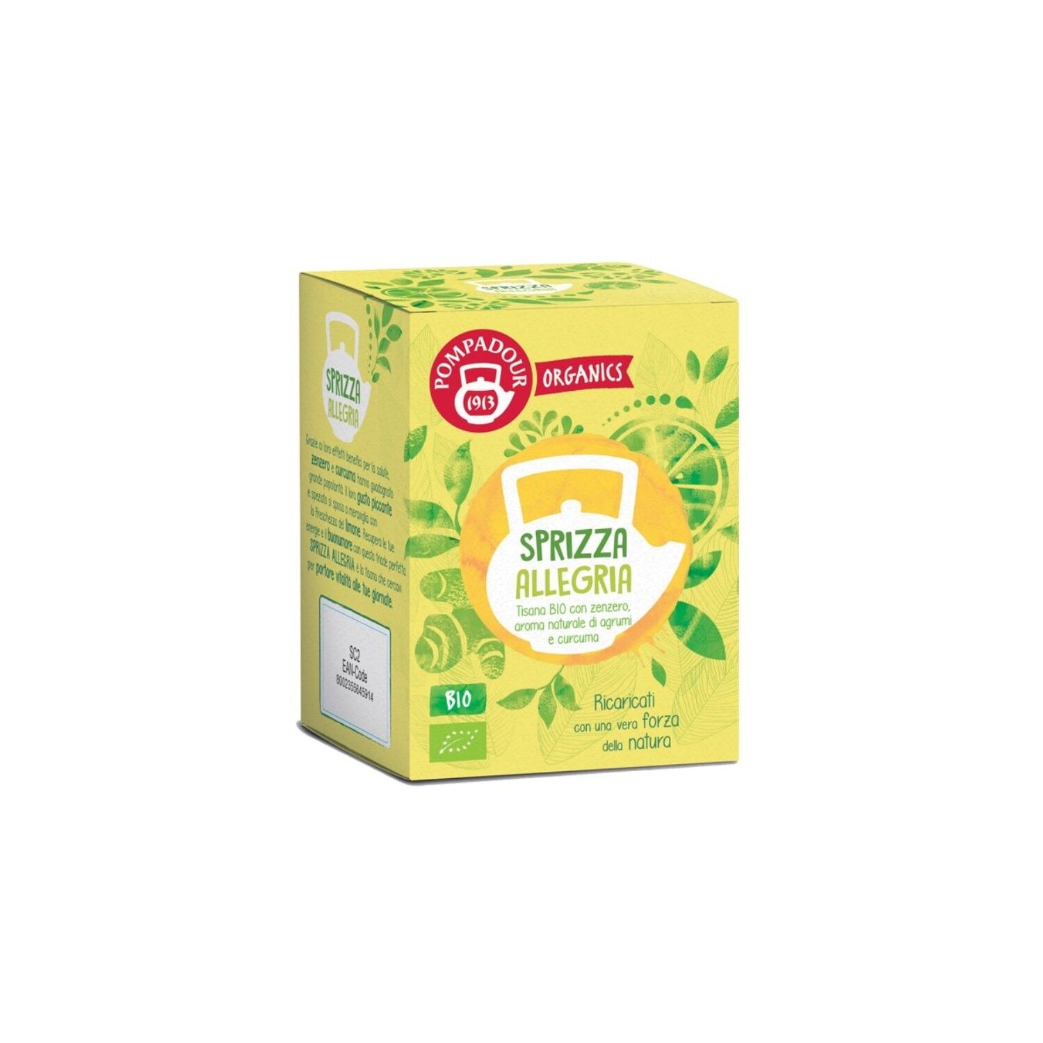 Copete 1913 | Caño Alegría | Té de Hierbas Orgánico con Jengibre, Sabor Cítrico Natural y Cúrcuma Sin Cafeína - 1 x 15 Bolsitas de Té (27 Gr)