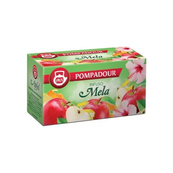 Pompadour 1913 | Mélange de pommes aromatisé | Infusion Pomme Sans Caféine - 20 Infusettes (60 Gr) | Tisane Saveur Pomme à l'Hibiscus et à l'Orange