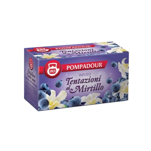 Pompadour 1913 | Blueberry Temptation Infusion with Blueberries and Vanilla | Herbal Tea Without Caffeine - 20 Tea Bags (60 Gr)