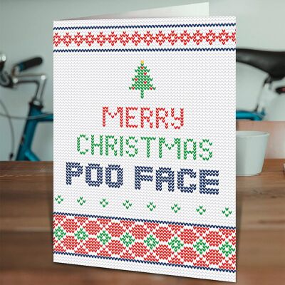 Poo Face Funny Christmas Card