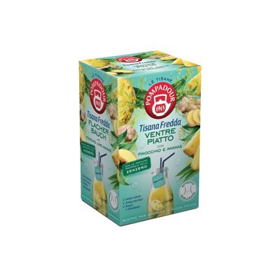 Pompadour 1913 | Cold Herbal Tea Flat Stomach | Fennel and Pineapple Herbal Tea - 18 Tea Bags (45 Gr) | Cold Infusions Without Caffeine