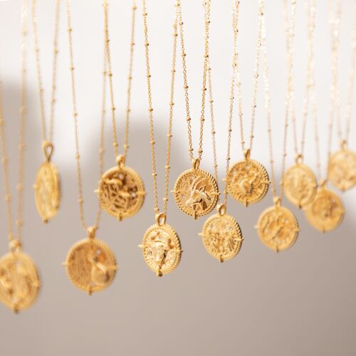 Aquarius Necklace (18k Gold Plated Zodiac)
