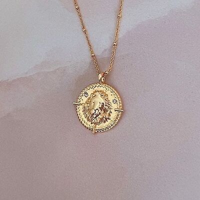 Collar Leo (Zodíaco chapado en oro de 18k)