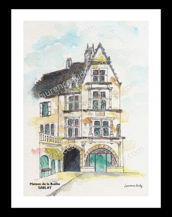 24-SARLAT-MAISON BOETIE-AQUARELLE 6