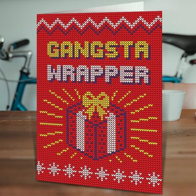Gangsta Gift Wrapper Funny Christmas Card