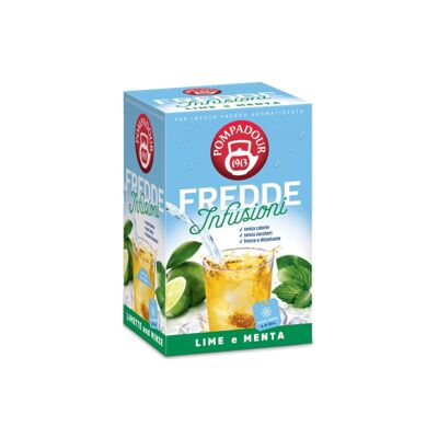 Pompadour 1913 | Cold Lime & Mint Infusions | Cold Water Infusion Bags - 18 Tea Bags (45 Gr) | Cold Lime and Mint Herbal Tea