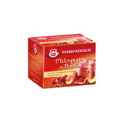Pompadour 1913 | Fruchtaufguss aromatisiert mit Granatapfel aus Persien und Pfirsich - 1 x 10 Teebeutel (22,5 Gr)