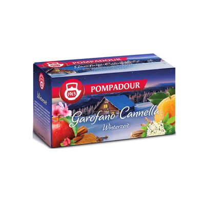 Pompadour 1913 | Aufguss Gewürznelke Zimt | Aromatisierte Fruchtmischung | Kräutertee ohne Koffein - 20 Teebeutel (60 Gr)