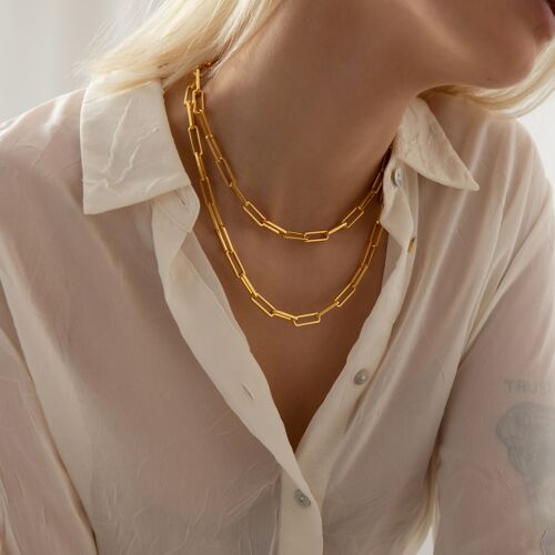 Gold Chunky Paperclip Chain (18k Gold Plated)