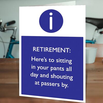 Sit In Pants Funny Retirement LARGE Card