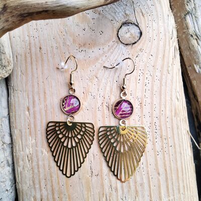 Cléo garnet earrings, “kc gold” gold metal