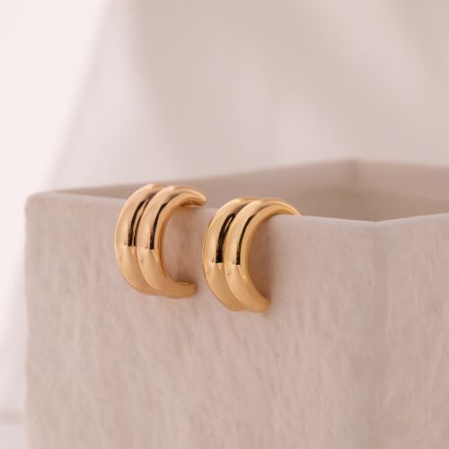 Gold Double Hoops (18k Gold Plated)