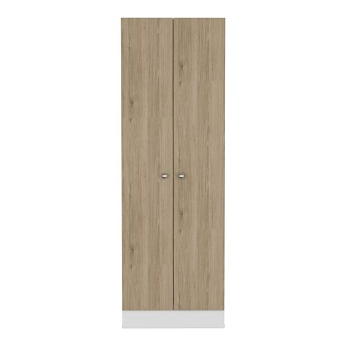 Armario Multifuncional Z 60, con dos puertas y estantes 180.3 CM A X 60 CM An X 30 CM P. Blanco / Rovere