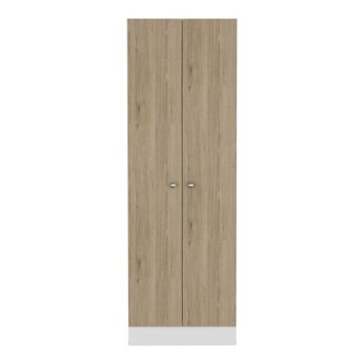 Armoire multifonctionnelle Z 60, avec deux portes et étagères 180,3 CM H X 60 CM L X 30 CM P. Blanc / Rovere