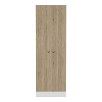 Armoire multifonctionnelle Z 60, avec deux portes et étagères 180,3 CM H X 60 CM L X 30 CM P. Blanc / Rovere 1