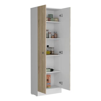 Armoire multifonctionnelle Z 60, avec deux portes et étagères 180,3 CM H X 60 CM L X 30 CM P. Blanc / Rovere 5