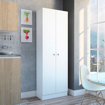 Armoire multifonctionnelle Z 60, avec deux portes et étagères 180,3 CM H X 60 CM L X 30 CM P. Blanc 2