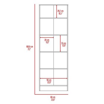 Armoire multifonctionnelle Z 60, avec deux portes et étagères 180,3 CM H X 60 CM L X 30 CM P. Blanc 4