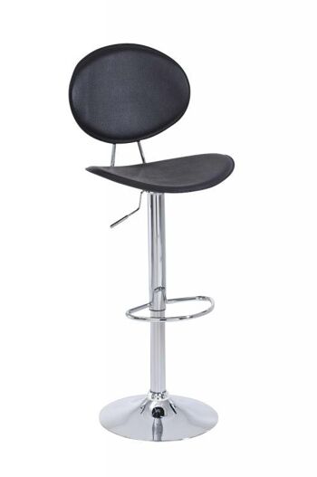 Tabouret de bar Linz noir 46x46,5x95 cuir artificiel noir métal