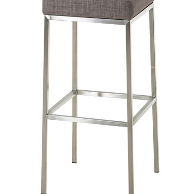 Tabouret de bar Montreal E80 tissu Gris 37x37x80 Gris Matière métal