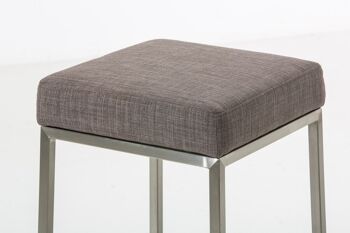 Tabouret de bar Montreal E80 tissu Gris 37x37x80 Gris Matière métal 3