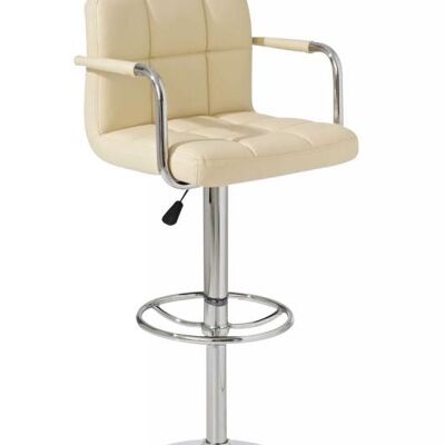 Bar stool Lucy cream 46x54x91 cream leatherette Chromed metal