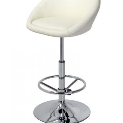 Bar stool Miami cream 47x54x106 cream leatherette Chromed metal