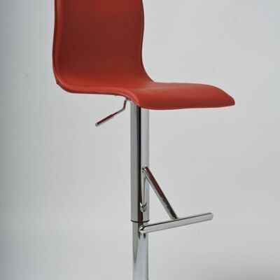 Barkruk Parijs rood 41x41x120 rood kunstleer Verchroomd metaal