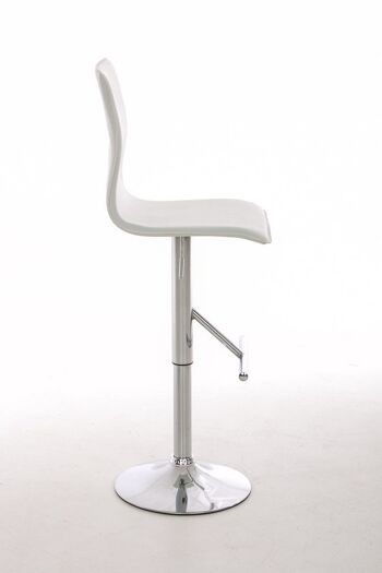 Tabouret de bar Paris blanc 41x41x120 simili cuir blanc Métal chromé 4