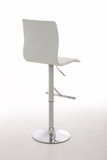 Tabouret de bar Paris blanc 41x41x120 simili cuir blanc Métal chromé 5