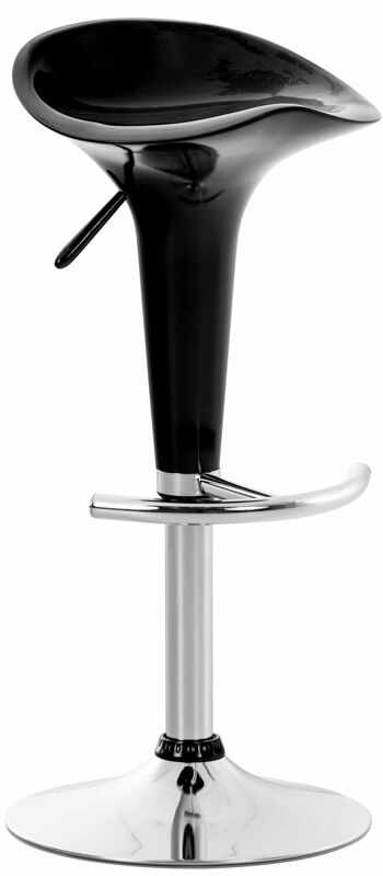 Tabouret de bar Saddle noir 37x37x87 Bois noir Métal chromé 1