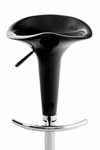 Tabouret de bar Saddle noir 37x37x87 Bois noir Métal chromé 3