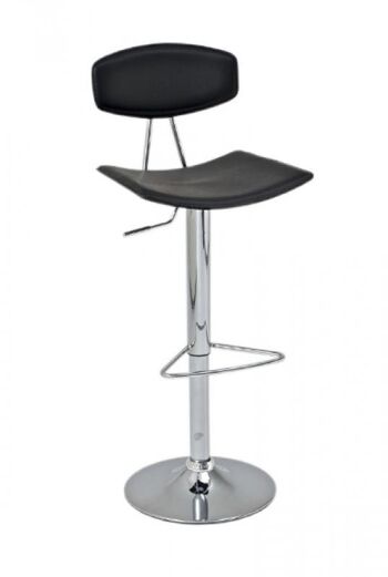 Tabouret de bar Stockholm noir 39x43x105 similicuir noir Métal chromé