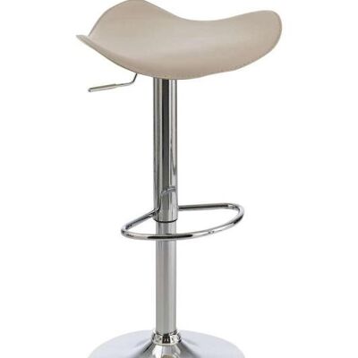 Bar stool Salzburg cream 43x46x64 cream leatherette Chromed metal