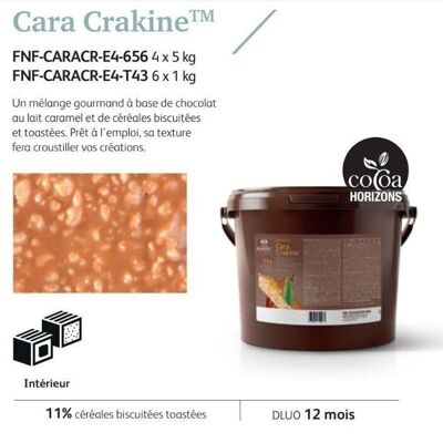 CACAO BARRY - CARA CRAKINE (mixture of caramel milk chocolate (34.5%) and biscuit cereals) 1kg bucket