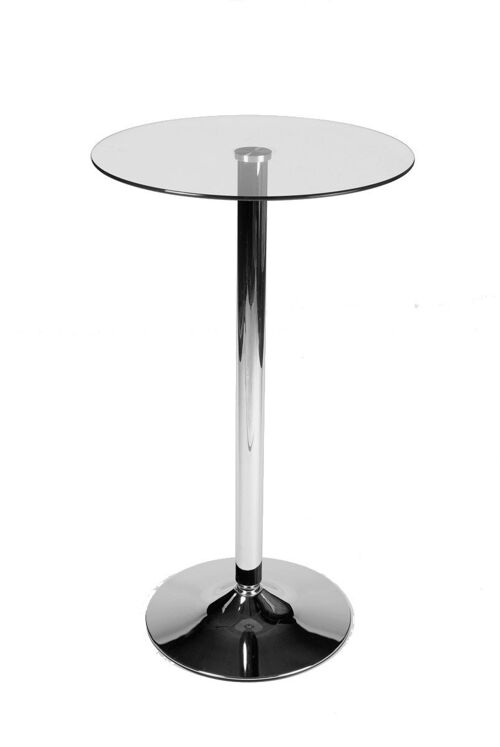 Glazen tafel rond 105 cm Helder glas 60x60x105 Helder glas Glas metaal