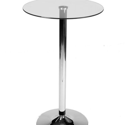 Glazen tafel rond 105 cm Helder glas 60x60x105 Helder glas Glas metaal