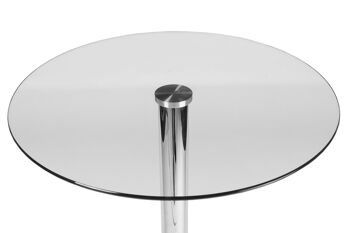 Table en verre ronde 105 cm Verre clair 60x60x105 Verre clair Verre métal 3