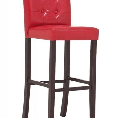 Barhocker Afina rot 45x43x115 rotes Kunstleder Holz